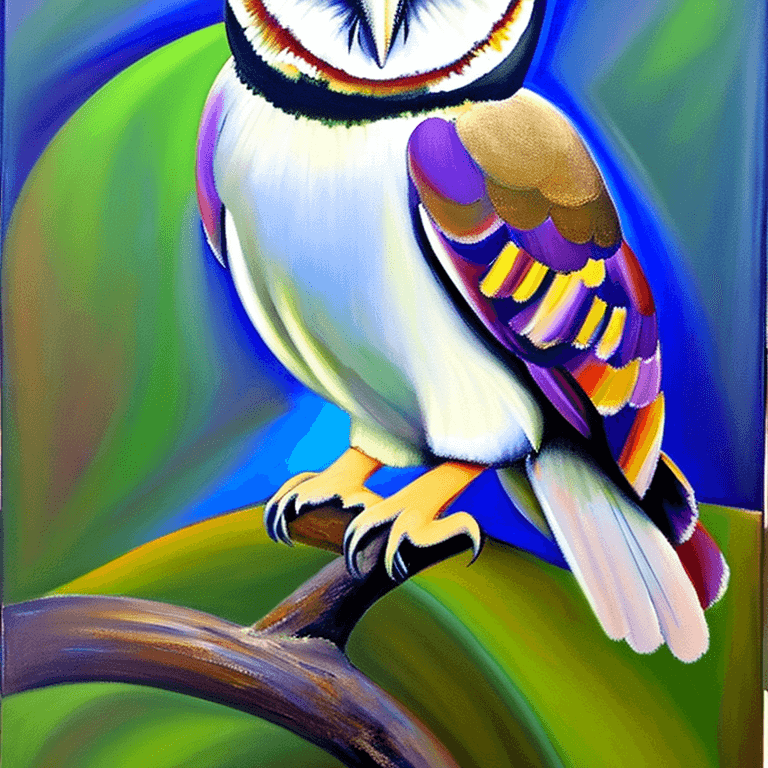 AI generated: Ralistic, ((Masterpiece, best quality)), extremely cute barn owl perching on branch in dream park, i...