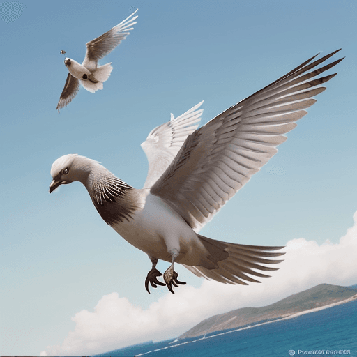 AI generated: Gaviota Iris (Tipo: Volador) - Inspirada en la gaviota patiamarilla, una especie común en las costas...