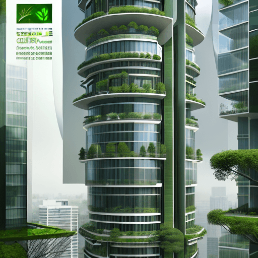 AI generated: special sustainable green architecture tower, high resolution , more detailed,  green roof, high ris...