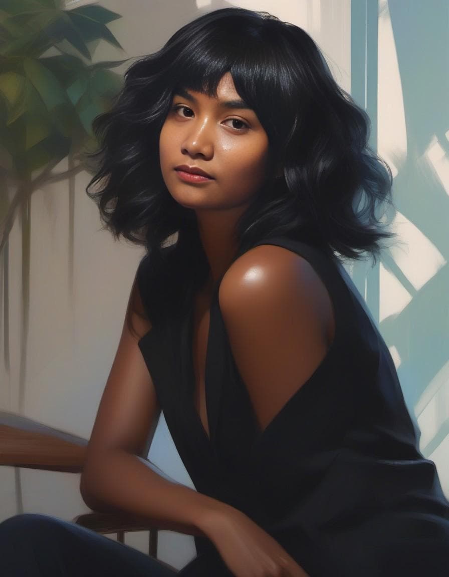 AI generated: a ultradetailed beautiful panting of a stylish woman sitting on a chair, by conrad roset, greg rutko...