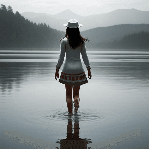 AI generated: a chief daughter, walking on water