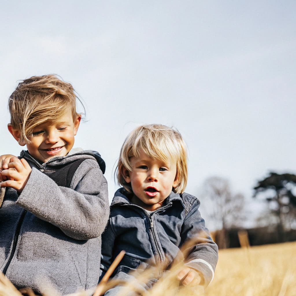 AI generated: two boys kid blond 