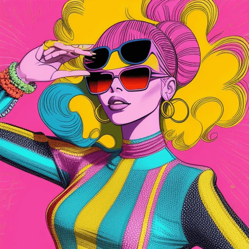 AI generated: Generate a vibrant and dynamic 70s fashion illustration that captures the spirited essence of the di...