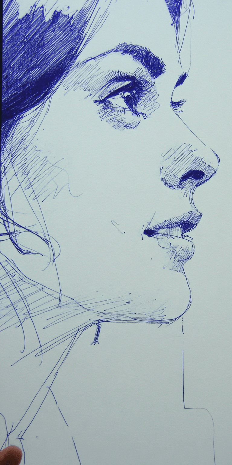 AI generated: simple pencil sketch by Odilon Redon, face only, a gorgeous Asian woman, side angle, hint of a smile...