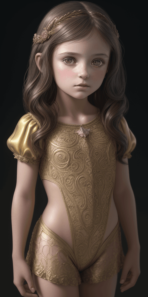 AI generated: 8 year old girl, beautiful, brunette hair, little girl, short tight clothes, realistic, amazing stun...