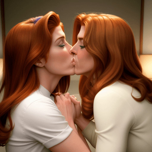 AI generated: kate walsh amy adams lesbian kissing each other