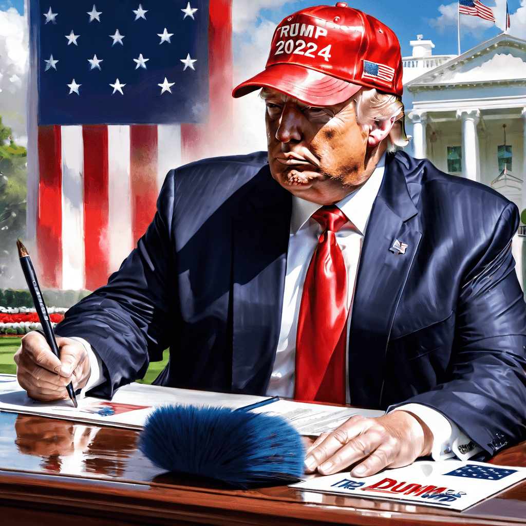 AI generated: Trump 2024!! ELECTION WINNER!! wearing a MAGA HAT!