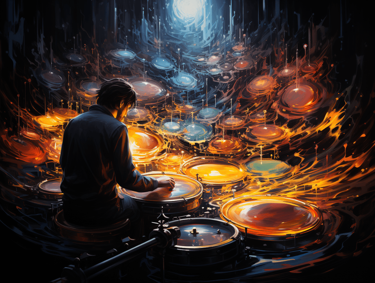 AI generated: drums, music, image, art, drum set, music art, art art, illustration, rock, musicart, art, music, st...