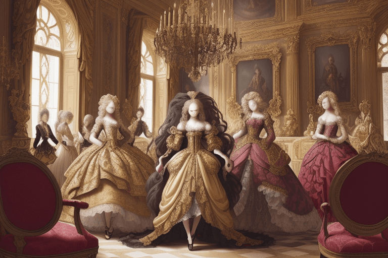 AI generated: baroque-inspired illustrations, a sprawling tale of triumph in a nation yet to reach its peak, depic...
