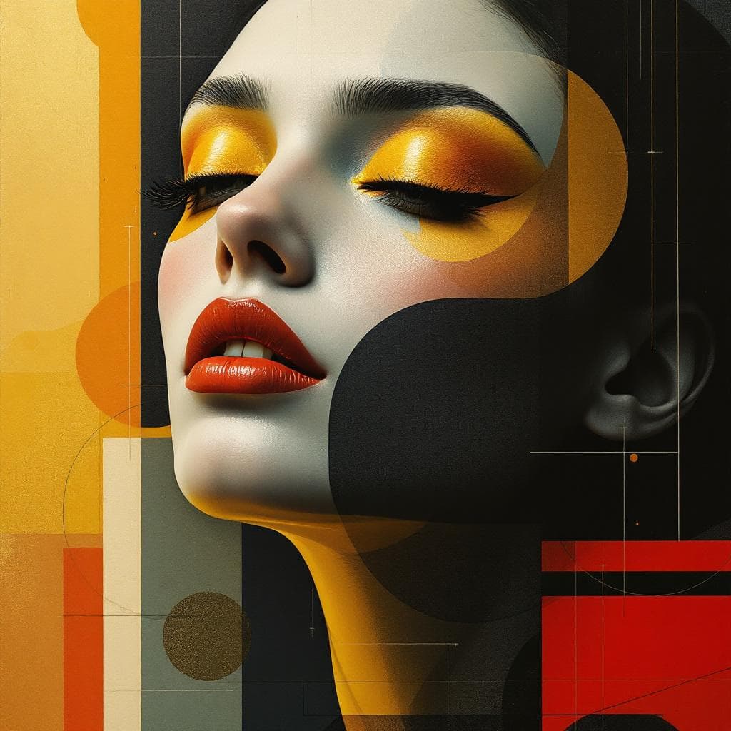 AI generated: make a picture of a woman in the style of Bauhaus