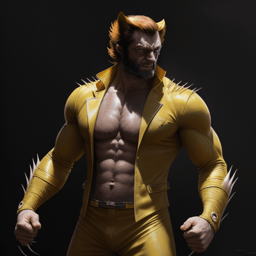 AI generated: Wolverine in his yellow suit character concept art by Roberto Ferri, epic shot, intricate details, 4...