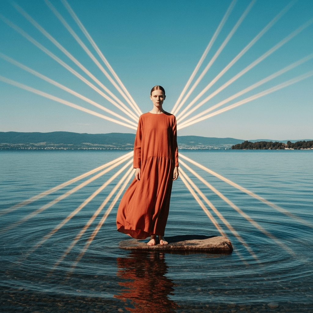 AI generated: luzerne fashion x rays of light by sebastian rossetti, in the style of yigal ozeri, ursula von rydin...