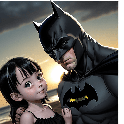 AI generated: batman in manga style "AI, please enhance the clarity and stability of this photo while preserving i...