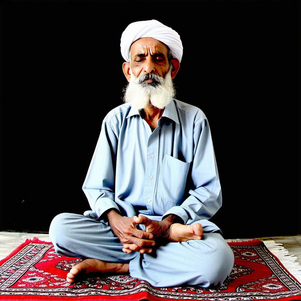 AI generated: A Sindhi  Sufi simple old man having meditation 