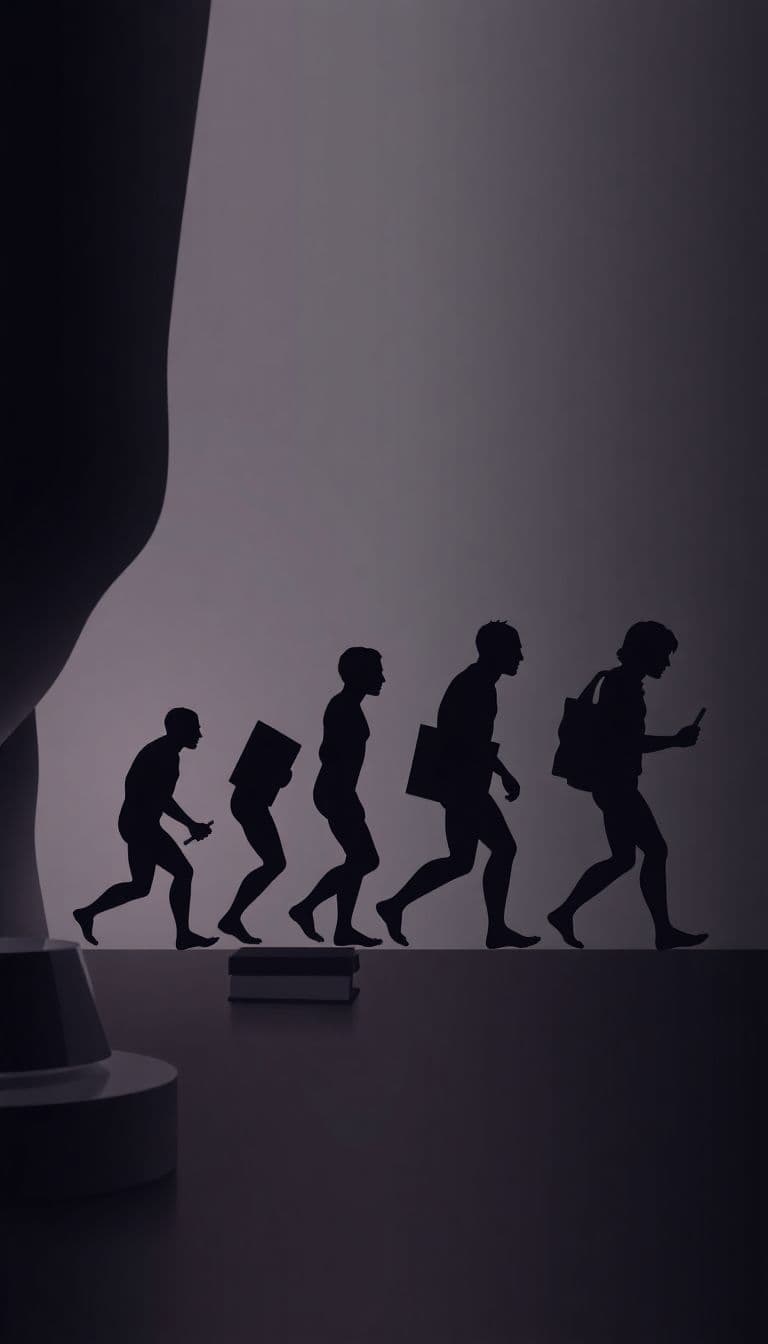AI generated: Human evolution with books