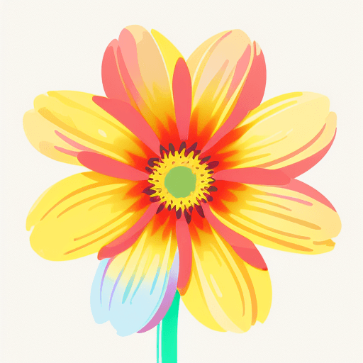 AI generated: --iw 2 :: vector art of one colorful rainbow flower vector illustration::5, flower::4, colorful::3, ...