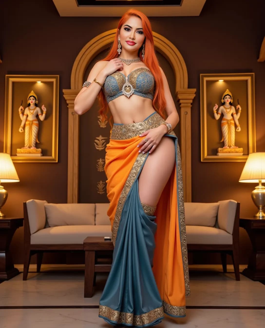 AI generated: A hyper-realistic 8K HD image of a woman recreating Nami, the popular anime character from One Piece...