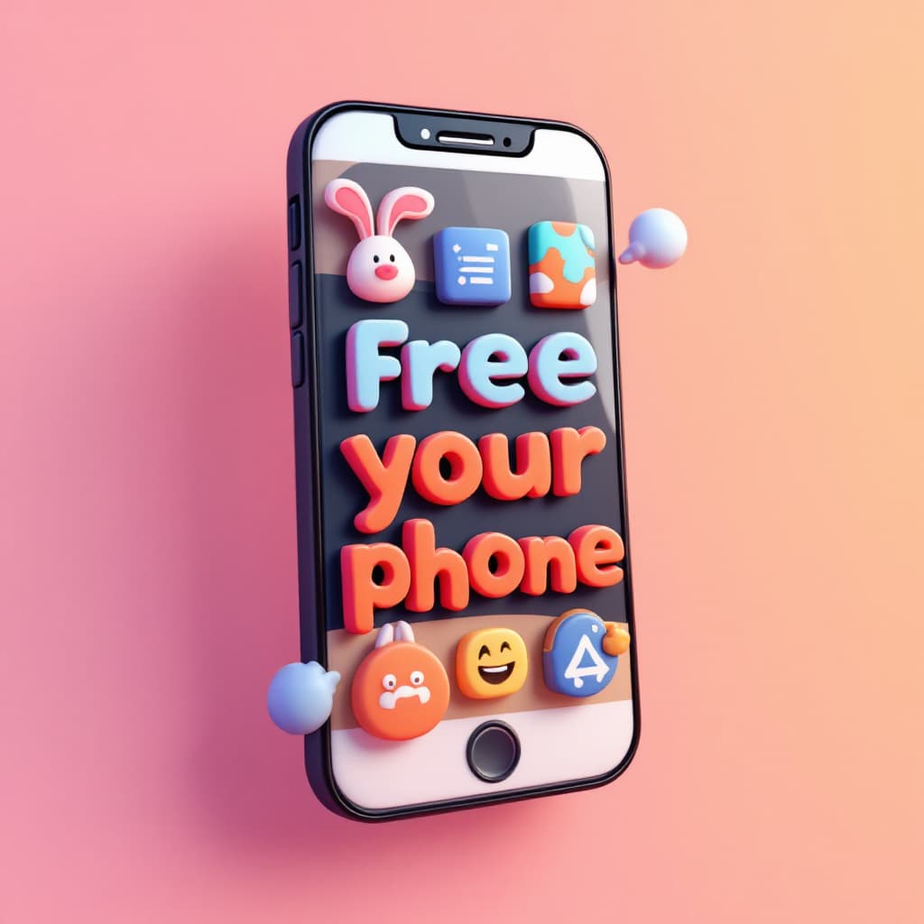 AI generated: please create a 3d logo icon for "Free Your Phone" which should Freedom, liberation of
mobile phone ...