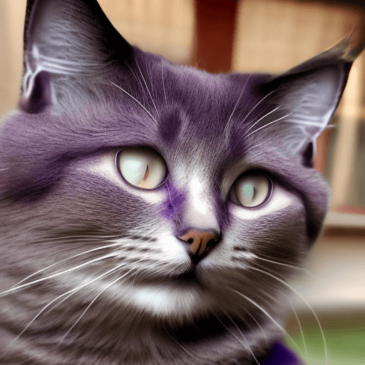 AI generated: gato humo morado