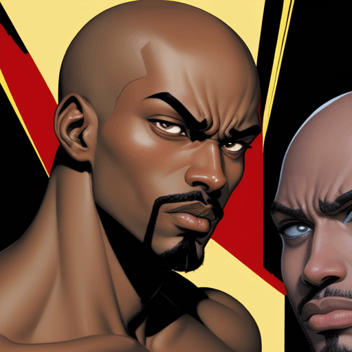 AI generated: A bald black man with a goatee , in the style of comic book-style art, bold, manga-inspired characte...