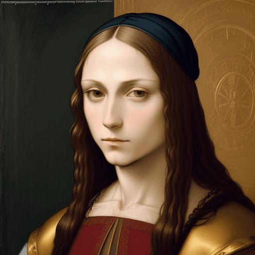 AI generated:  painting, portrait, genius da Vinci, Giovanni Bellini , Italian Renaissance artists, Italian Renais...