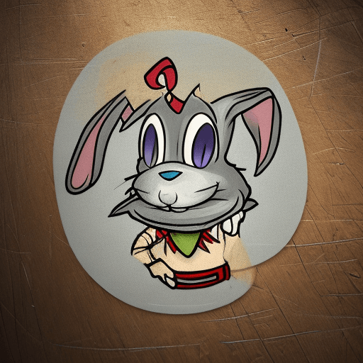 AI generated: cartoon rabbit logo in 1930s cartoon cuphead style