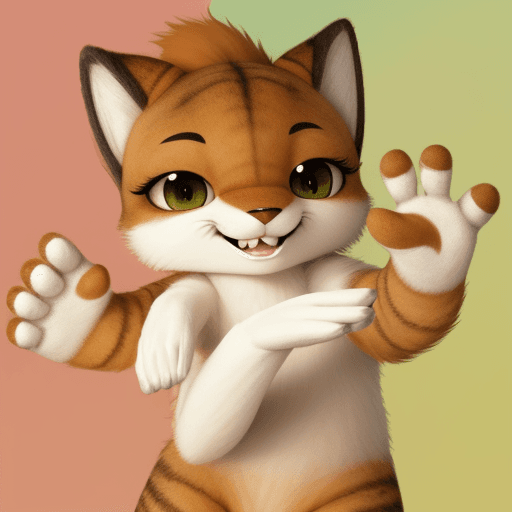 AI generated: furry waving