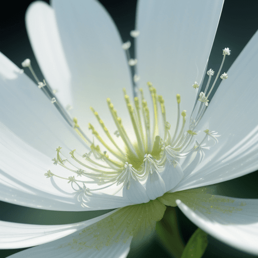 AI generated: . . An exquisite macro photograph capturing a tranquil scene of delicate herbs swaying gently under ...
