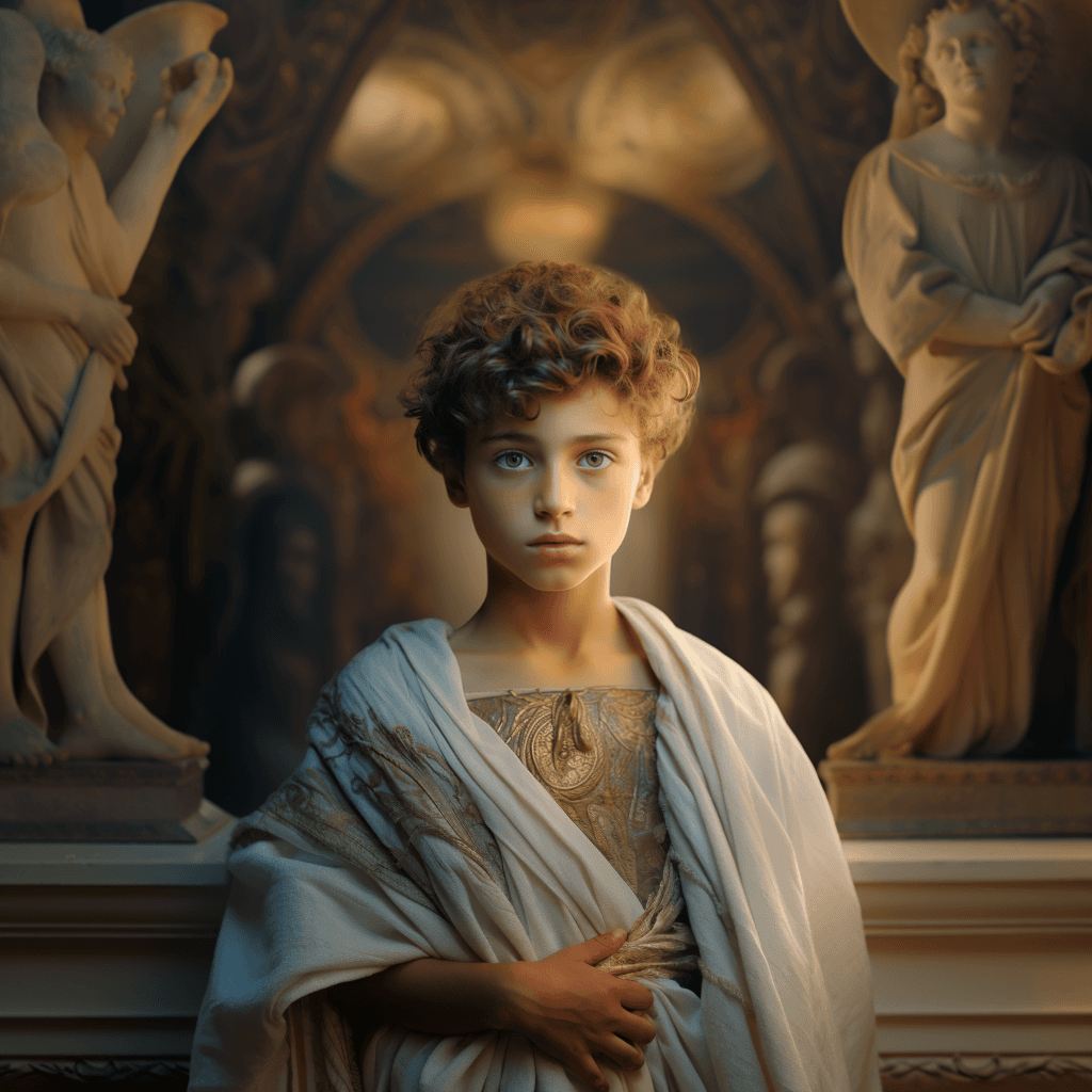 AI generated: Ultra realistic photo, young Marcus Aurelius, intricate, elegant, highly detailed, digital painting,...