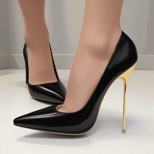 AI generated: image of a woman's foot wearing a 7 inch high heel shoe