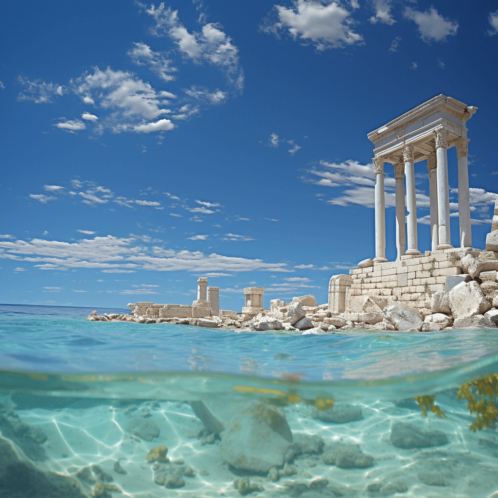 AI generated: ocean, dreamy, invoking property, indescribable mystery, clear sky --no ugly, deformed, noisy, blurr...