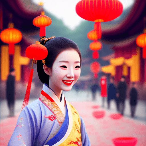 AI generated: Hyper realistic  beautiful Chinese girl , beautiful eyes, long nose, red lips , smiling, wearing lux...