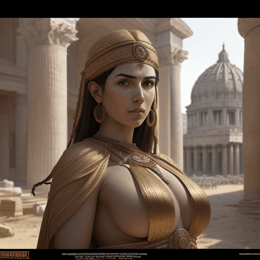 AI generated: Ultra-Wide Angle - Pull the camera very far back from subject, no people, Ancient rome, orientalist ...