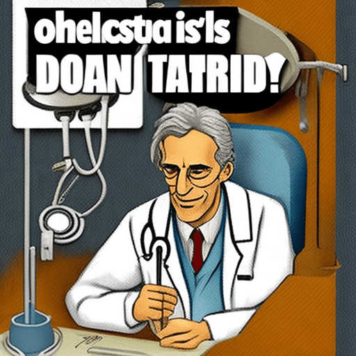 AI generated: A doctor who is very satisfied with his work is in the operating room. Add this text at the bottom o...