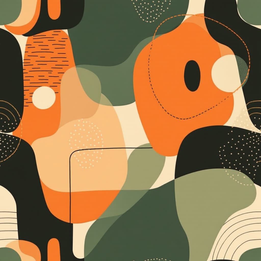 AI generated: pattern illustration, focusing on the interplay of abstract geometric shapes, monochrome palette wit...