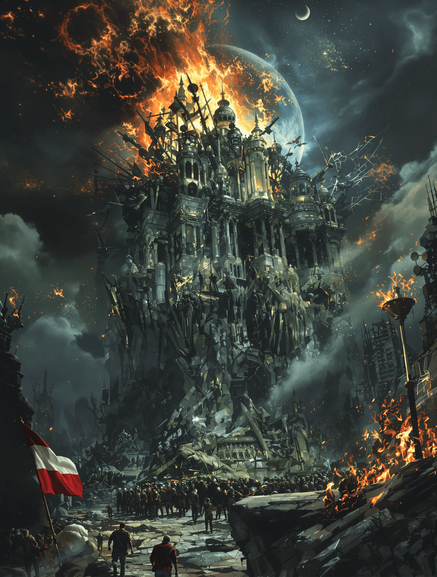 AI generated: Rebel against the binding moon And the parliament of sky, The kingcrafts of the wicked sea, Autocrac...