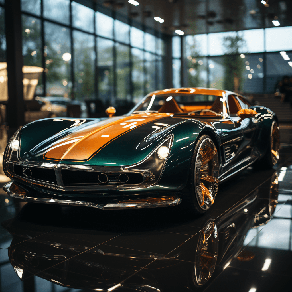 AI generated: a closeup of a retrofuturistic sportscar, unsplash
