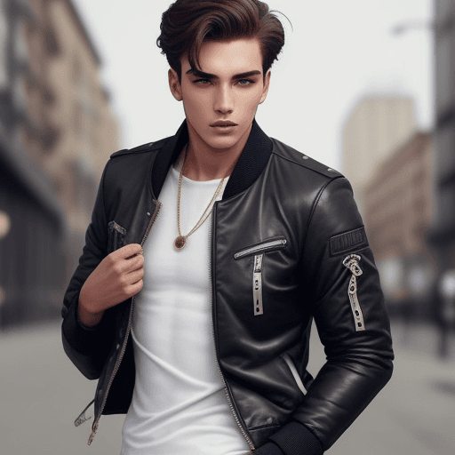 AI generated: boy, jacket luxury, nice