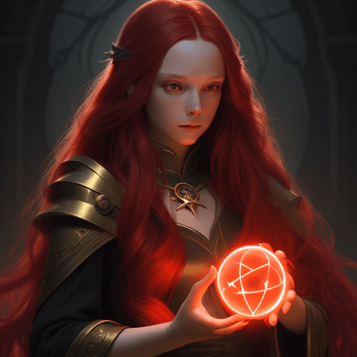 AI generated: a woman holding a glowing ball in her hands, featured on cgsociety, fantasy art, very long flowing r...