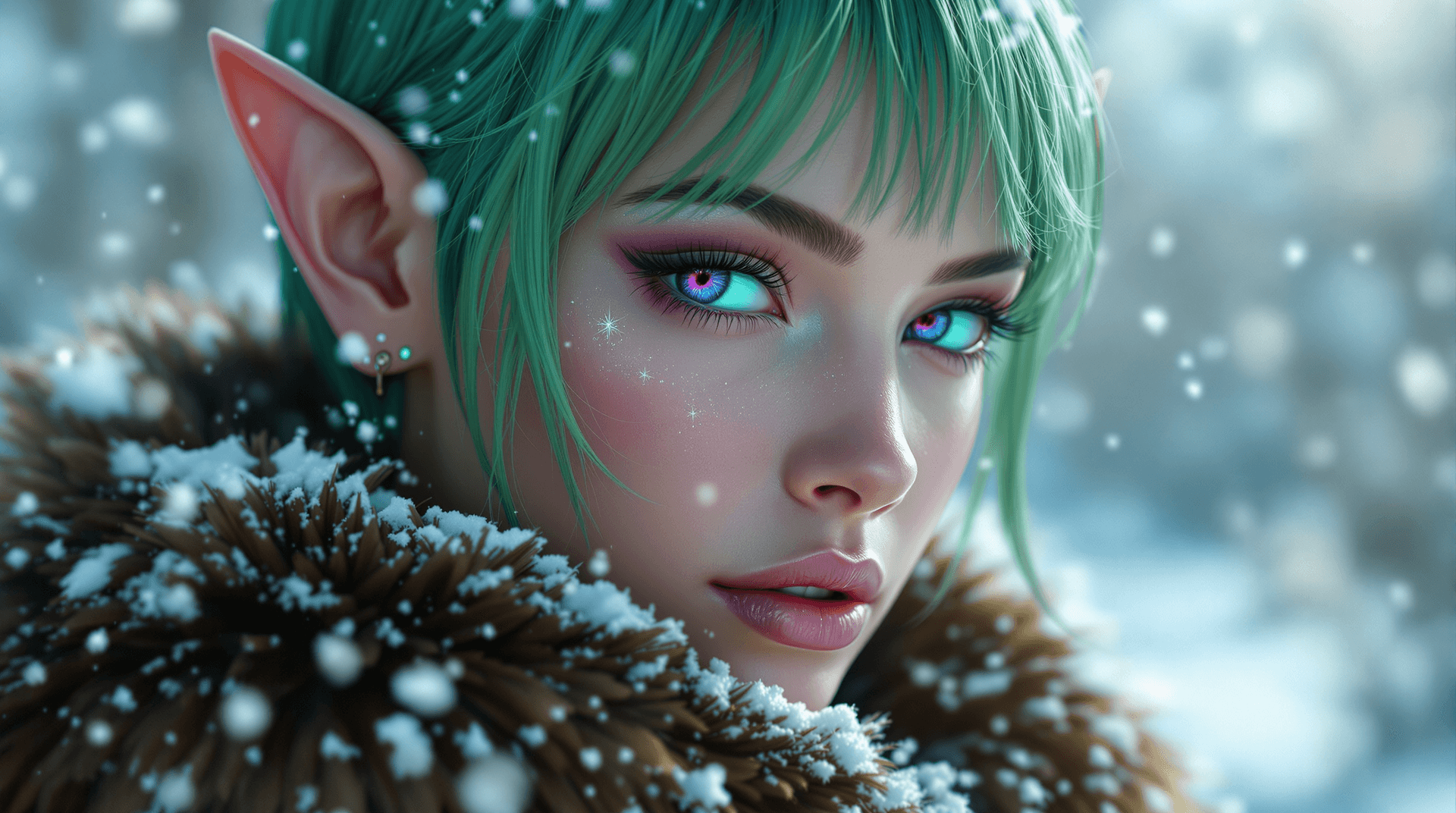 AI generated: elf woman elf ears. 4k, ultra hd, photorealistic, high detail,  ultra-realistic shot on a Sony A7III...