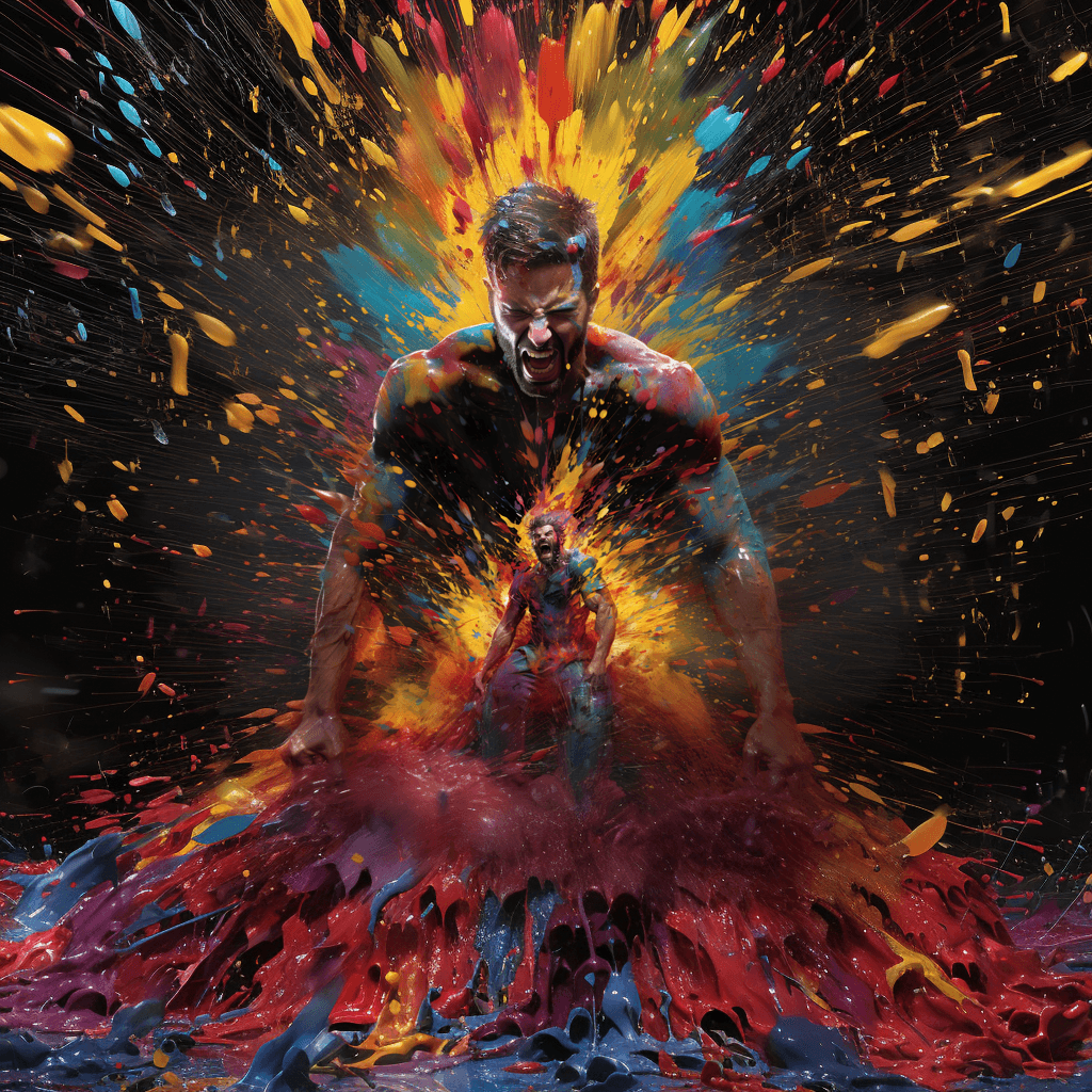 AI generated: wolverine comic book style splash of colors RGB