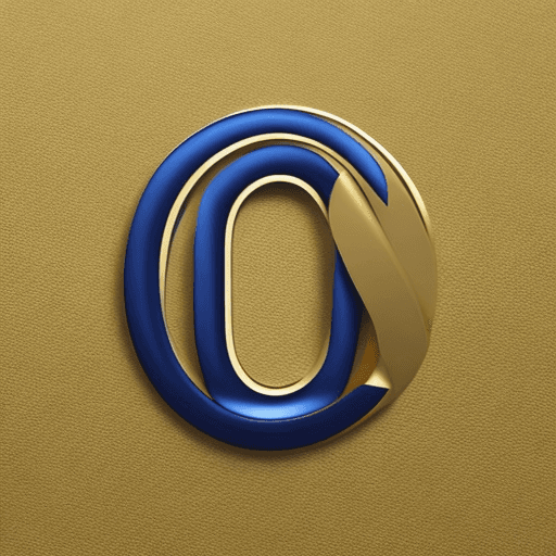 AI generated: 3D logo design featuring indigo text IQ_RAI on a gold background. Include an oval around the letteri...
