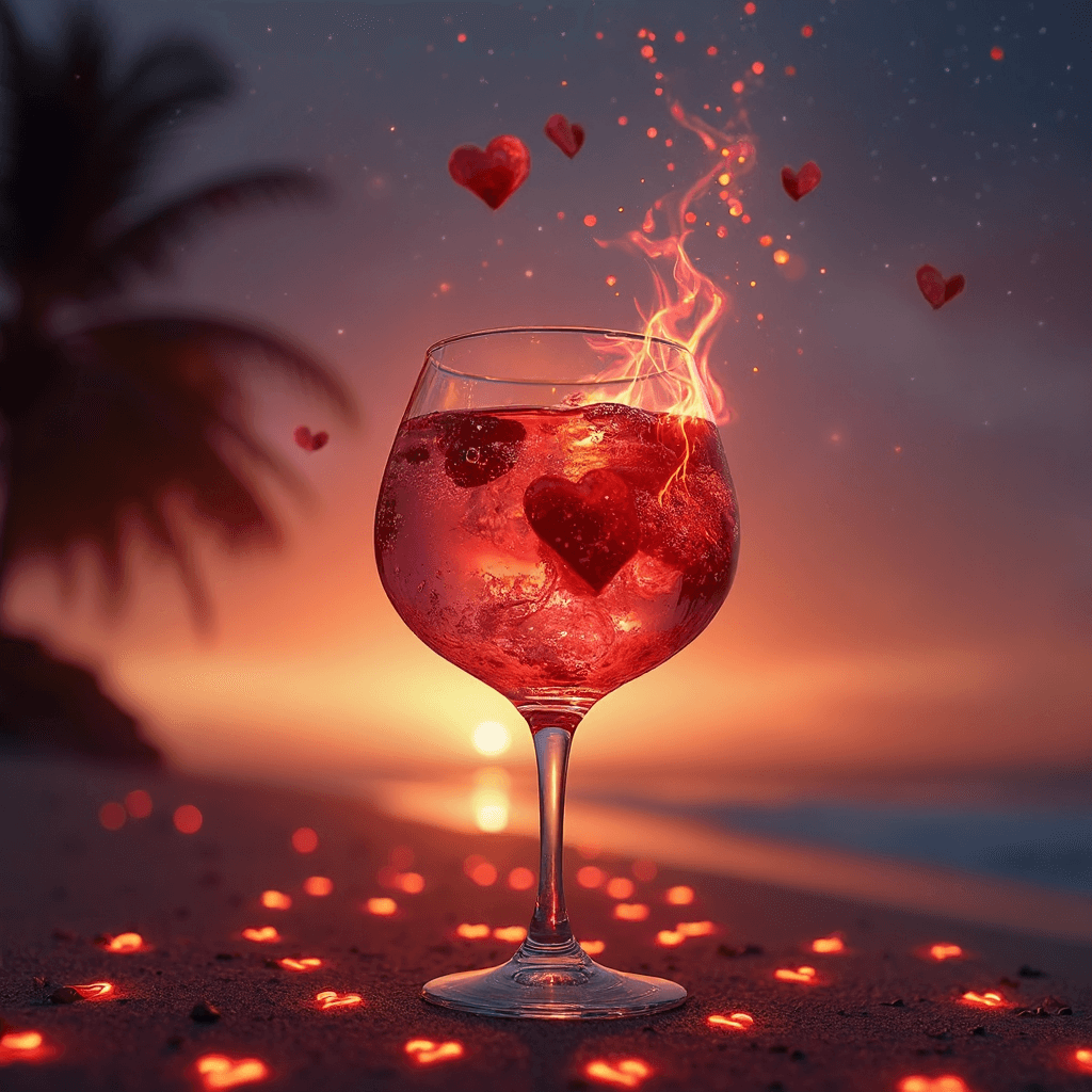 AI generated: the most expensive cocktail of love from expensive liqueurs and strong alcohol inside of a heart sha...