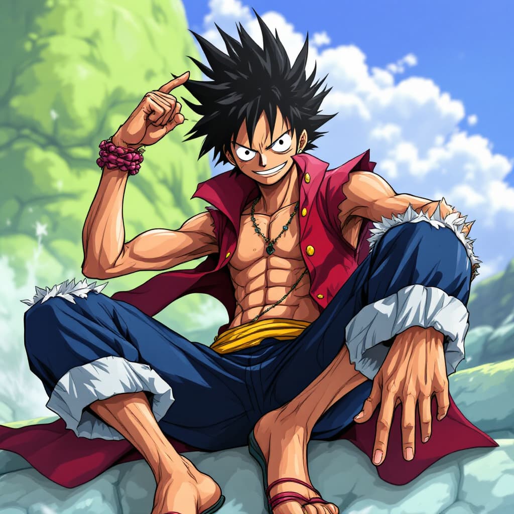 AI generated: luffy from one piece gear 5
