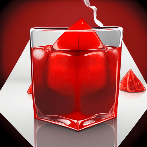 AI generated: ice cube, hot red pepperin ice cube, ( human body image),(gastric ulcers).