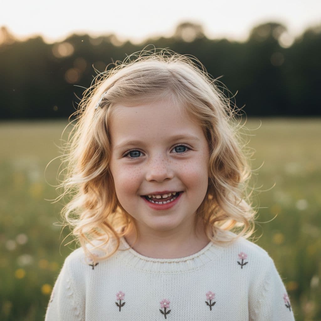 AI generated: niña pequeña rubia con pecas