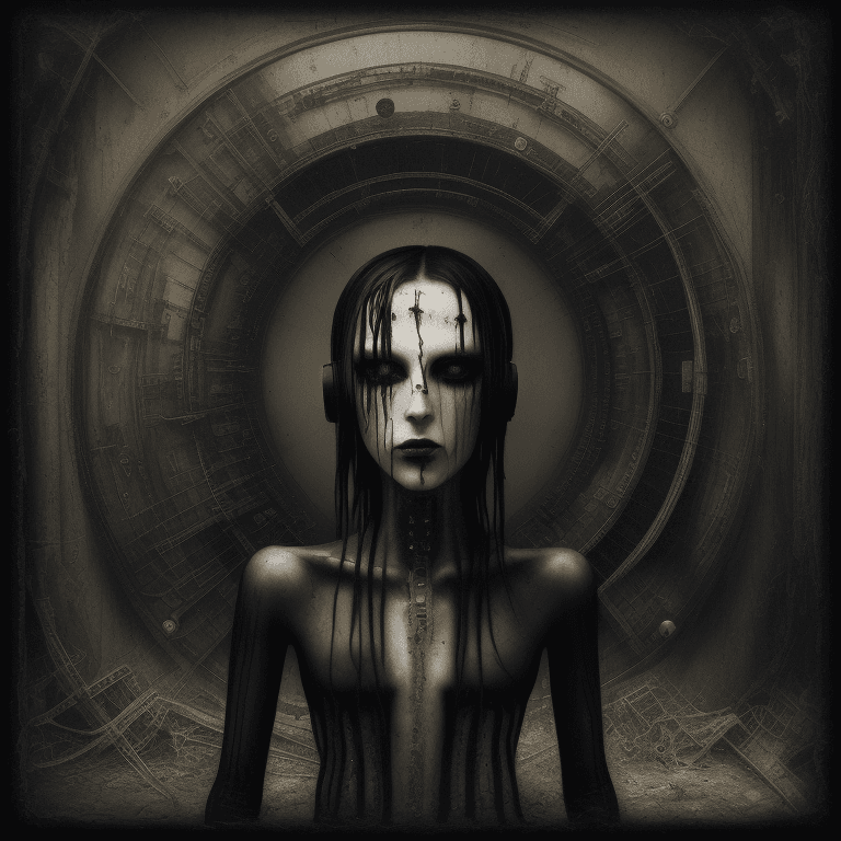 AI generated: music Album cover picture, surreal art, oil picture, industrial rock