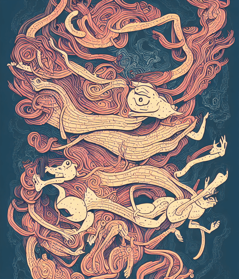 AI generated: mUmUt* on Behance illustration style