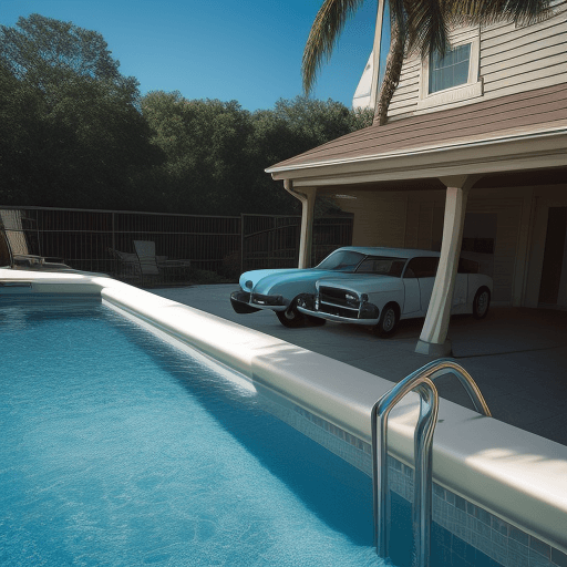 AI generated: full frame photography of a car, poolsuite style