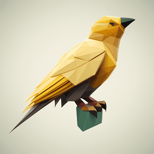 AI generated: lowpoly bird yellow
